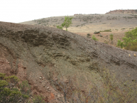 Detailopname noordelijk restant vd kraterwand.